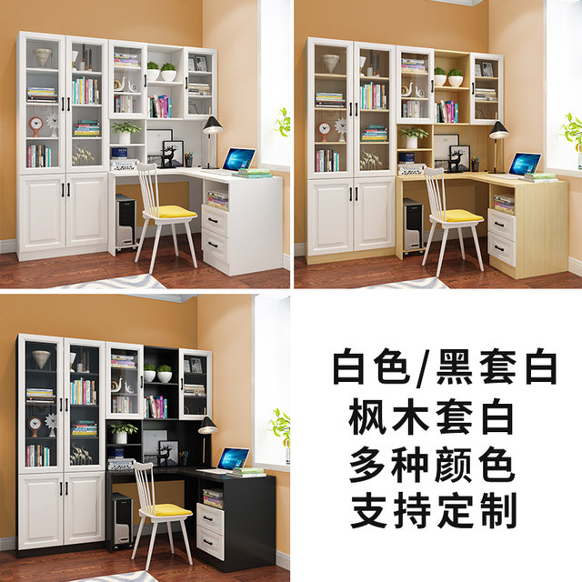 Simple corner bookshelf computer desktop home with desk bookcase ...