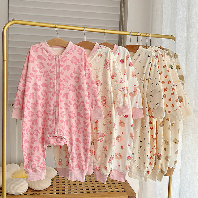 Baby double-layer pure cotton spring, autumn and summer 24 new children's one-piece pajamas bag baby anti-kicking quilt artifact universal for all seasons