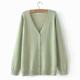 Plus size plus size women's clothing 22 spring Korean style loose fat mm versatile solid color V-neck knitted cardigan jacket 200Jin [Jin equals 0.5kg]