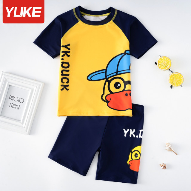 Children's swimsuit boy summer split medium-sized children 2025 new fast-drying swimming trunk boy baby swimsuit set