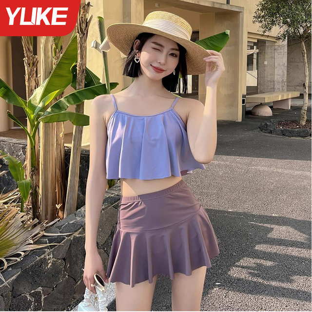 Women's 2025 new hot skirt style split student high-end slimming swimming pool special hot spring swimsuit