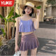 Women's 2025 new hot skirt style split student high-end slimming swimming pool special hot spring swimsuit
