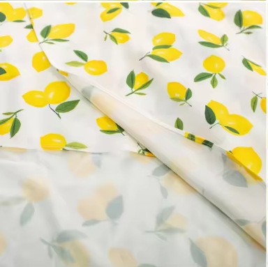 European and American retro large size lemon print irregular skirt Hong Kong style waist-hugging cute sweet big skirt