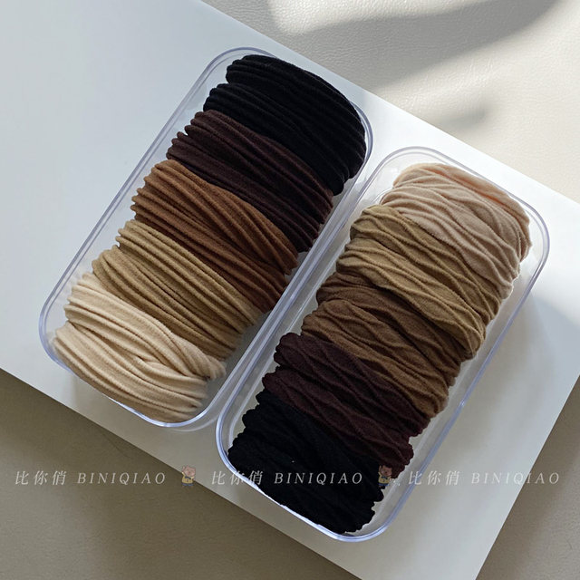 Simple seamless head rope high elastic thick coated yarn hair band rubber band women's high ponytail does not damage the hair durable and versatile