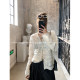 GV Dabai Ge Sena afternoon Heavy Industry Embroidery Flash Filter Three-dimensional Lace Shirt French New Chinese Top Women
