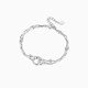 Catiro geometric double ring bracelet for women 925 silver design simple and exquisite hand jewelry birthday gift for girlfriend