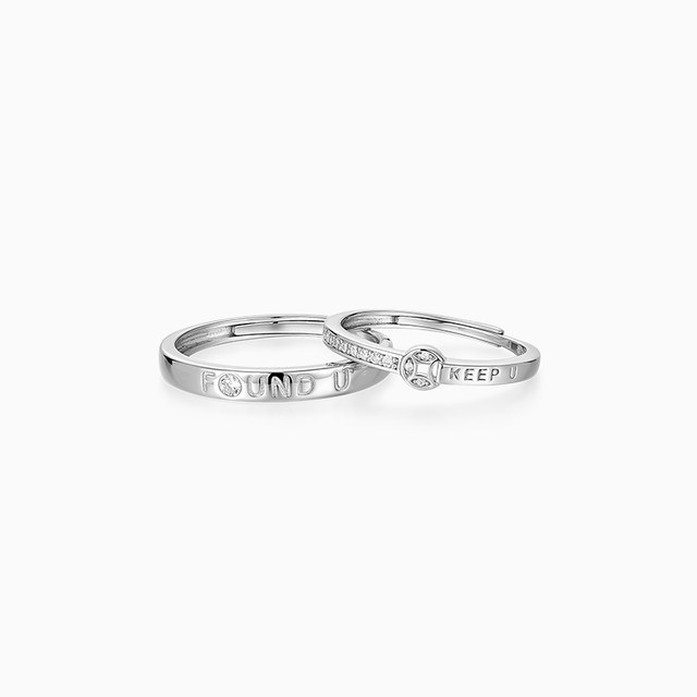 Catiro Yuanqi Couple Ring 925 Silver New Chinese Style Ring A Pair of Birthday Gifts for Boyfriend and Girlfriend