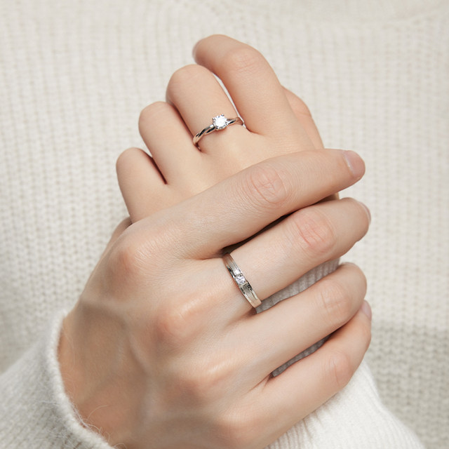 Cartilo Couple Ring 925 Silver Ring A pair of niche boys and girls birthday gifts