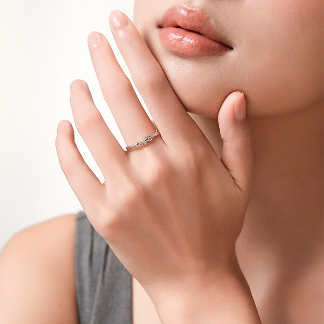 
Cardiro Bamboo Branch Ring Couple Ring 929 Silver Su Circle Anniversary Gift for Boy and Girlfriend