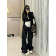 Tall 175 American hot girl butterfly embroidery spring extended floor mopping 180 casual wide-leg work pants for women