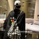 Cartoon Mickey printed stand-up collar shirt for women in 2025 new loose large top design niche covers butt
