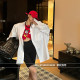 Cartoon Mickey printed stand-up collar shirt for women in 2025 new loose large top design niche covers butt
