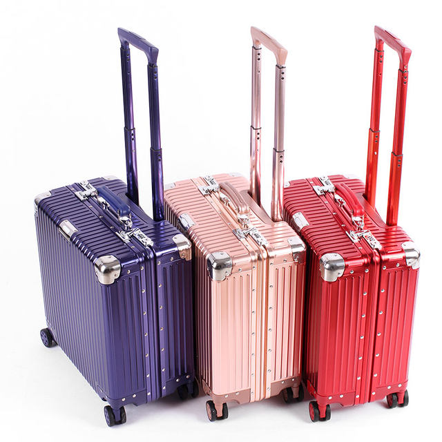 24-inch Aluminum-Magnesium Alloy Travel Suitcase – Business Rolling Luggage, Spinner Wheels