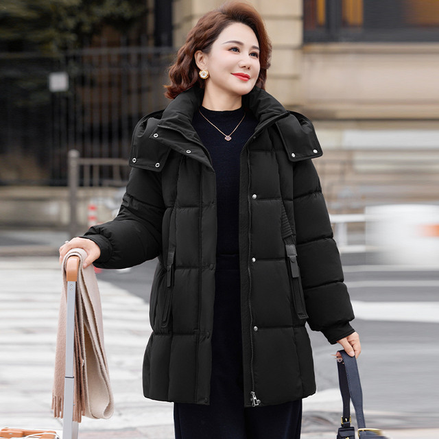 Middle-aged mother's winter clothing, thickened and warm down cotton clothing, stylish 2025 new style, middle-aged and elderly women's large size fashionable cotton clothing