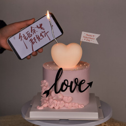 Valentine's Day Glow Love Light Cake Decoration Piece Acrylic Love Plug-in I Love You Happy Holiday Plug-in