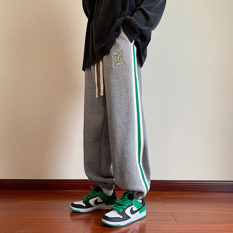 帅气休闲运动裤男生搭配aj1高帮鞋穿搭裤子春秋季松紧腰无铁长裤