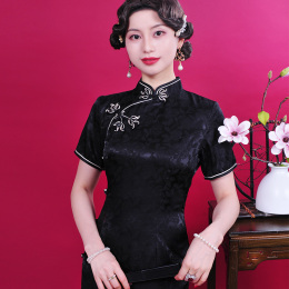 Summer 2023 new retro sexy black new Chinese improved cheongsam young high-end temperament long daily