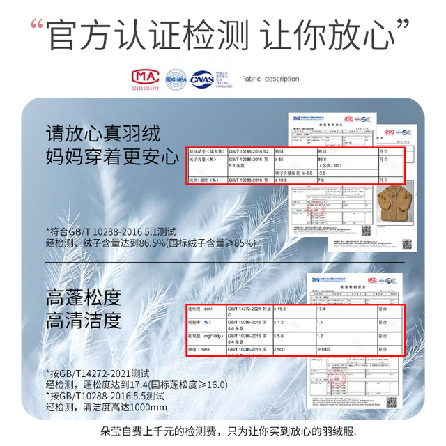 High-end brand mother's winter clothing, stylish embroidered down jacket, fashionable new style, warm scarf collar jacket for middle-aged and elderly people