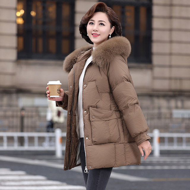 Duoying brand mother winter straight versatile warm down jacket 2025 new mid-length cotton jacket fashionable jacket