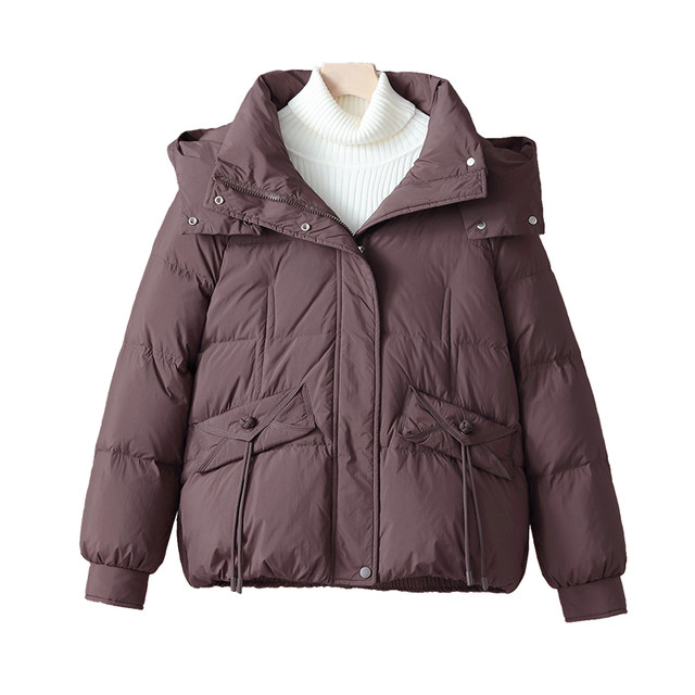 Mother's winter short down jacket, large size, middle-aged women's style hooded jacket, middle-aged and elderly thickened warm cotton clothes