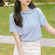 Xtep polo shirt for women summer lapel sportswear top t2025 summer half-sleeved white loose short-sleeved T-shirt for women