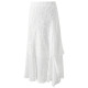 Three Color 2025 Summer New White Moonlight Skirt Lace Spliced ​​A-line Skirt Romantic Long Skirt M