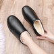 Winter waterproof cotton slippers Women's skin noodles resistant and velvet, warm and thick bottom anti -sliding home indoor couple mothers cotton shoes
