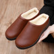 Waterproof cotton slippers for women in winter, plus velvet warm, dirt-resistant, thick sole, non-slip home indoor couple mother cotton shoes