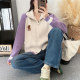 Half turtleneck casual loose casual style sweater women's top coat autumn and winter new Korean style sweater cardigan