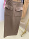 Slim MM2024 autumn and winter new product pure cashmere double-sided hunting pocket one-step skirt temperament pure handmade midi skirt