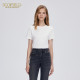 Scofield women's simple round neck short-sleeved T-shirt white loose commuting top summer short-sleeved T-shirt