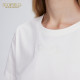Scofield women's simple round neck short-sleeved T-shirt white loose commuting top summer short-sleeved T-shirt