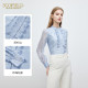 Scofield Women's Elegant French Ruffle Chiffon Shirt Temperament Shirt Long Sleeve Top Spring Top