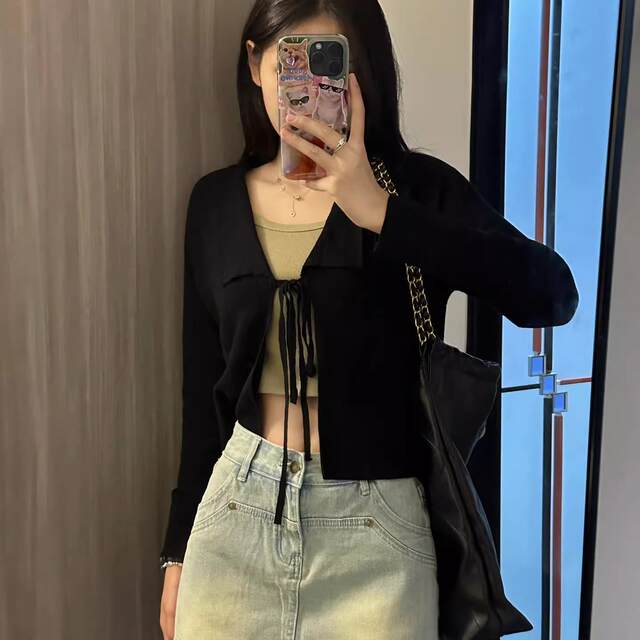 High-waisted denim short skirt for women in spring new large size fat mm small A-line skirt hot girl hip skirt pants skirt
