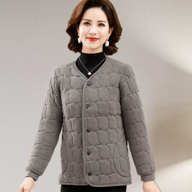 Mom Winter Developer Silk Cotton Inner Cotton Clothes Middle-aged and Elderly Ladies Wear Thickened Warm Small Cotton Jacket Coat