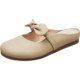 Yierkang women's shoes spring and summer genuine leather half-slippers flat mules lazy sandals wear bow shoes