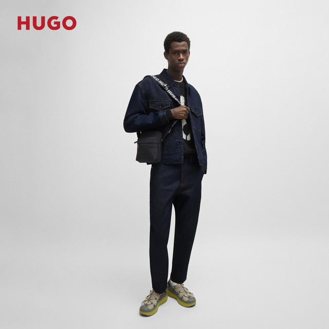 HUGO Hugo Men's Blue Hard Denim Regular Style Jacket
