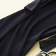 Putting on both sides of a round neck plug -in shoulder, seven -point sleeve wool knit dress, free chest flower spring autumn mid -length skirt tide