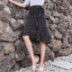Polka dot skirt summer women's spots 2024 new one-piece lace-up wrap skirt mid-length black and white dot fish tail skirt