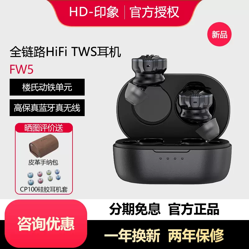 新品FiiO/飞傲 FW5蓝牙真无线TWS一圈二铁独立解码高保真蓝牙耳机-Taobao