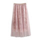 Clearance of pleated mesh chiffon skirt for loss autumn and winter women's mid-length gauze skirt long long skirt super fairy skirt trendy