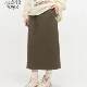 Retro casual style slim and loose straight hooded jacket + one-step skirt