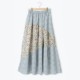SM2 sweet small fresh floral handle elastic waist forest style small fresh large A-line long skirt with pocket women's clothing
