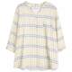 V-neck temperament floral shirt for women with 7-quarter sleeves 2024 summer new style literary fresh fashionable top printed shirt