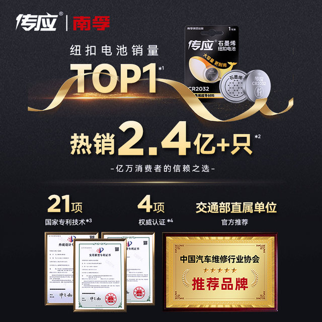 Nanfu Chuanying button battery CR2450 large capacity 3V suitable for BMW 1/3/5/7 Series Ford car key remote control battery electronic model Lynk & Co small thermometer meter clothes rack