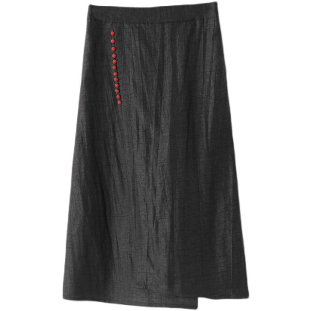 Silk Xiangyunsha 2021 new hip-covered skirt black versatile slim a-line pocket 100% silk long skirt