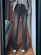 Retro bootcut jeans for women 2025 autumn and winter new fat sister mm high waist elastic slimming hip covering horseshoe pants
