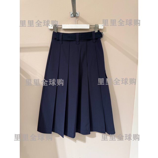 MAXCO Italian Purchase 2025 Spring and Summer Commuter Solid Color Pleated Pocket Skirt EGEO