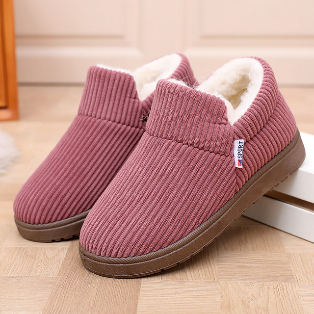 
New old Beijing cloth shoes, winter velvet women's cotton shoes, warm middle-aged and elderly mother's shoes, wool cotton slippers for home wear