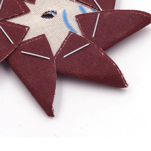 Star anise sandpaper eight-petal sandpaper sheet double-layer cliff cypress root carving woodworking furniture burr fine gap polishing sand cloth
